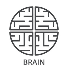 Grey brain with four share