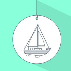 sail boat transport icon vector graphic isolated