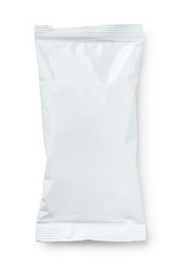 Top view of blank plastic snack package