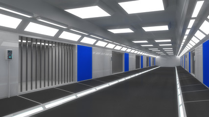 3d futuristic interior jail