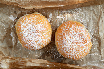 Donuts with icing sugar