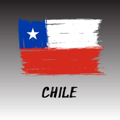 Naklejka premium Flag Of Chile - Grunge