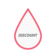 Isolated line art blood drop icon with    the text DISCOUNT