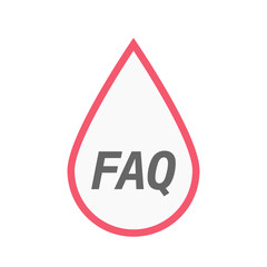 Isolated line art blood drop icon with    the text FAQ