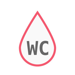 Isolated line art blood drop icon with    the text WC