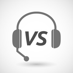 Isolated  headset icon with    the text VS