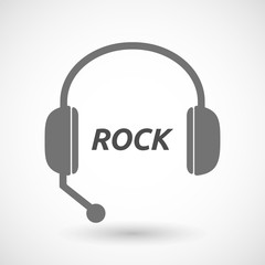Isolated  headset icon with    the text ROCK
