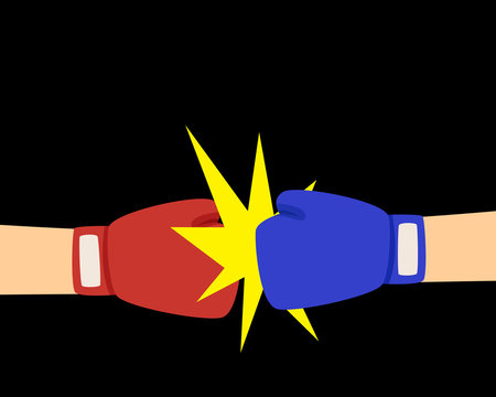  Boxing fighter background in flat style