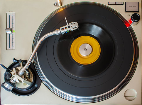 Top View Of A Vintage Turn Table