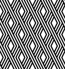 Vector seamless texture. Modern abstract background. Monochrome repeating pattern of intersecting bands.