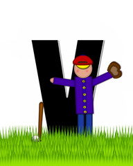 Alphabet Children Baseball V