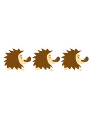 3 sweet little cute hedgehog walking team buddies pattern design