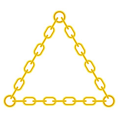 Yellow Chain Triangle Frame Isolated on White Background