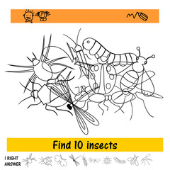 The task for the children to find ten insects from pile.