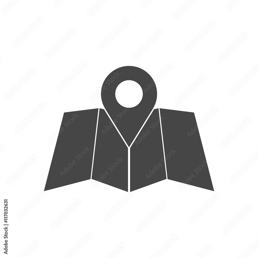 Poster pin map icon, map pointer vector icon