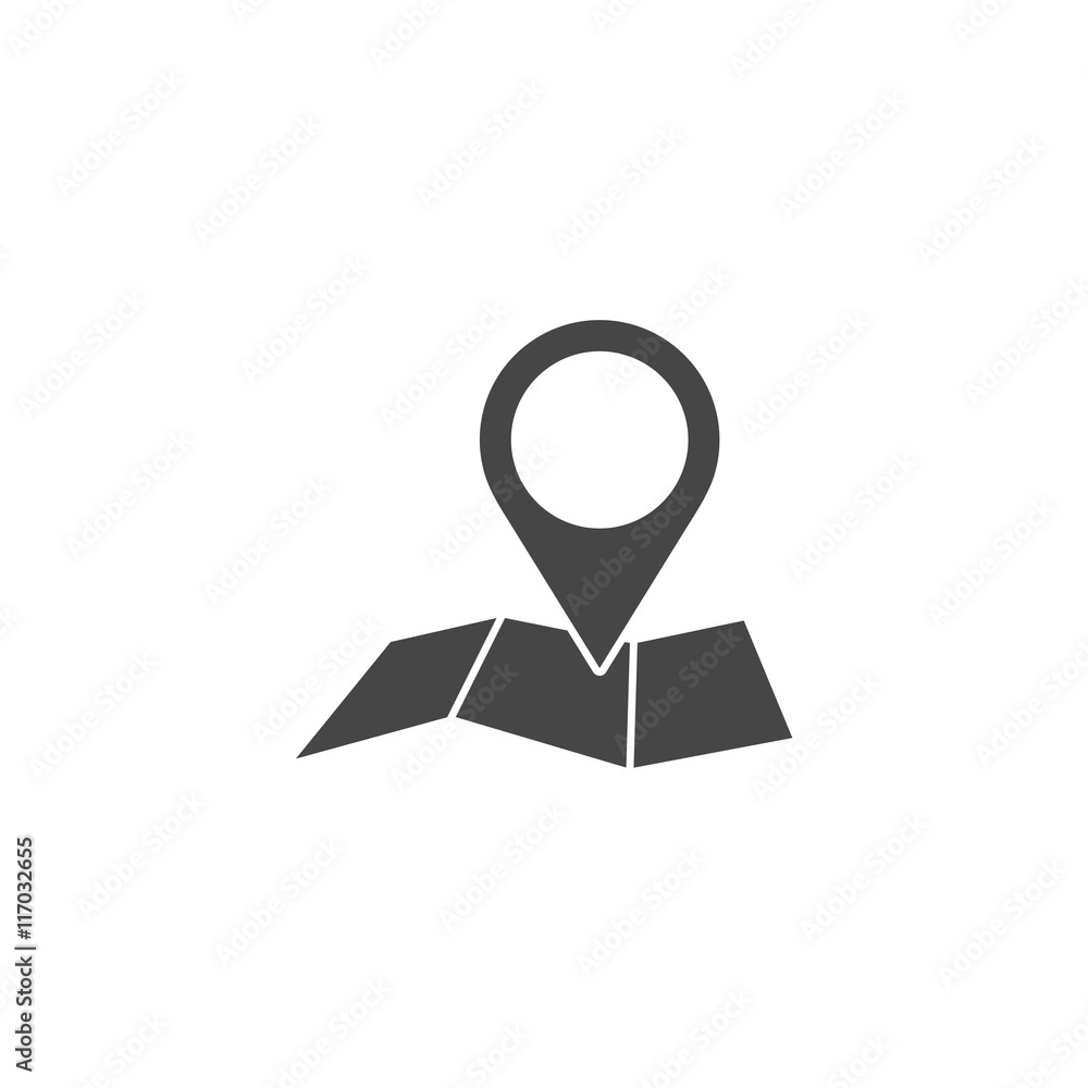 Poster pin map icon, map pointer vector icon