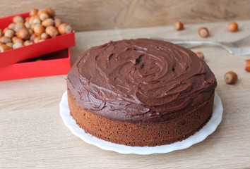 chocolate cake with nuts 
