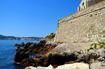 fortress of antibes at mediterranean sea