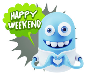 Obraz premium 3d Rendering. Romantic Emoticon with hands forming a heart drawi