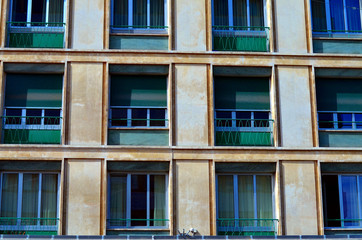 facade of buildings in geneva, switzerland