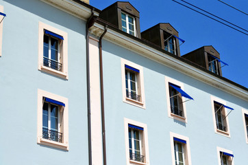 facade of buildings in geneva, switzerland