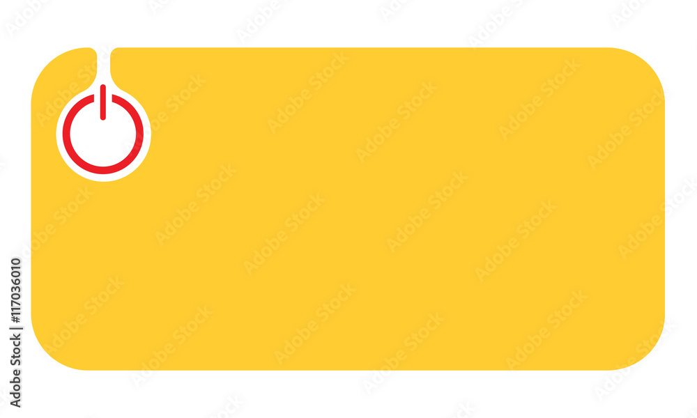 Poster simple yellow text box for your text and power button