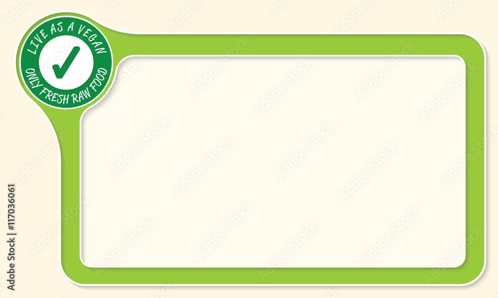 Poster vector frame for your text and green check box