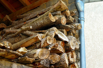 pile of wood in the stock