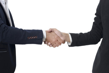  businessman shaking hands  isolate on white background, asian