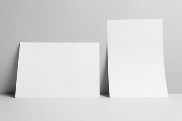 Fototapeta premium A4 Flyer Mock-Up - Wall Background