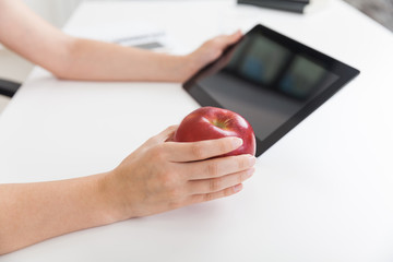 Woman with apple
