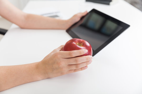 Woman with apple
