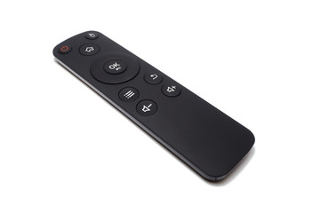 black androind box TV remote control isolated on white background