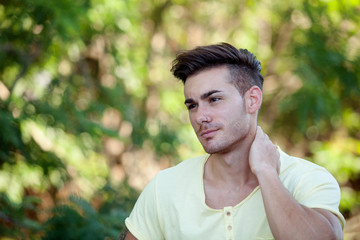 Attractive guy in the park