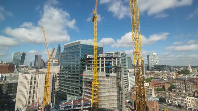 london city skyline cranes and construction