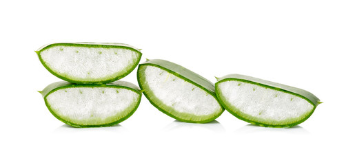 aloe vera leaf isolated on the white background