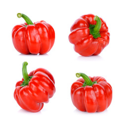 Red paprika isolated on the white background