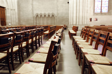 rows of seats inside church