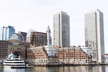 Obraz premium Boston harbor skyline