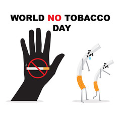 Vector illustration of for World No Tobacco Day,Anti Smoking sticker, tag or label design with cigarette for World No Smoking Day.