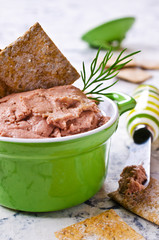 Liver pate with crisps