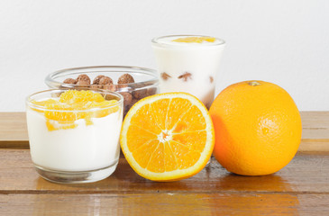 Yogurt and orange