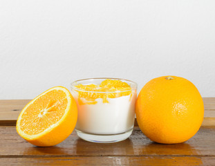 Yogurt and orange