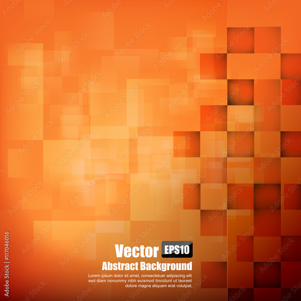 Poster abstract background orange with basic geometry element vector il