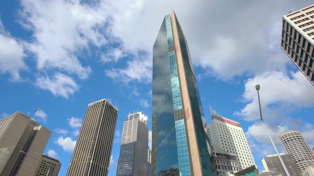 4k moving shot of skyscrapers in Sydney, Australia