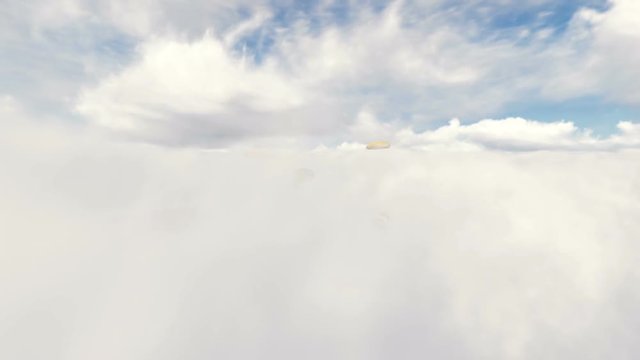 Loaves of bread variety above the clouds at daylight time
