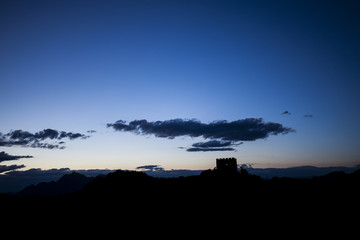 The silhouette of the Great Wall of China