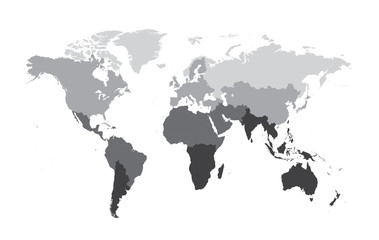 world map flat design gray color