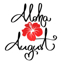 Handmade vector calligraphy and text aloha summer © alinabel