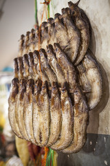 Dried fish in a asian market